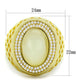 MATS244 - Gold 925 Sterling Silver Ring with Synthetic Cat Eye in White