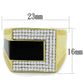 MATS245 - Gold+Rhodium 925 Sterling Silver Ring with AAA Grade CZ  in Clear