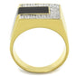 MATS245 - Gold+Rhodium 925 Sterling Silver Ring with AAA Grade CZ  in Clear