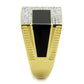 MATS245 - Gold+Rhodium 925 Sterling Silver Ring with AAA Grade CZ  in Clear