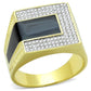 MATS245 - Gold+Rhodium 925 Sterling Silver Ring with AAA Grade CZ  in Clear