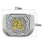 MATS246 - Reverse Two-Tone 925 Sterling Silver Ring with AAA Grade CZ  in Clear