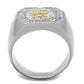 MATS246 - Reverse Two-Tone 925 Sterling Silver Ring with AAA Grade CZ  in Clear