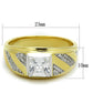 MATS247 - Gold+Rhodium 925 Sterling Silver Ring with AAA Grade CZ  in Clear