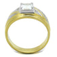 MATS247 - Gold+Rhodium 925 Sterling Silver Ring with AAA Grade CZ  in Clear