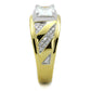 MATS247 - Gold+Rhodium 925 Sterling Silver Ring with AAA Grade CZ  in Clear