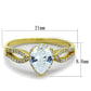 MATS248 - Gold 925 Sterling Silver Ring with AAA Grade CZ  in Clear