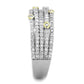 MATS251 - Reverse Two-Tone 925 Sterling Silver Ring with AAA Grade CZ  in Clear