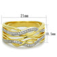 MATS253 - Gold+Rhodium 925 Sterling Silver Ring with AAA Grade CZ  in Clear