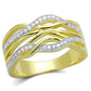 MATS253 - Gold+Rhodium 925 Sterling Silver Ring with AAA Grade CZ  in Clear