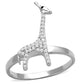 MATS255 - Rhodium 925 Sterling Silver Ring with AAA Grade CZ  in Clear
