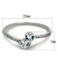 MATS258 - Rhodium 925 Sterling Silver Ring with AAA Grade CZ  in Clear