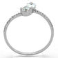 MATS258 - Rhodium 925 Sterling Silver Ring with AAA Grade CZ  in Clear