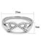 MATS259 - Rhodium 925 Sterling Silver Ring with AAA Grade CZ  in Clear