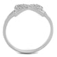 MATS259 - Rhodium 925 Sterling Silver Ring with AAA Grade CZ  in Clear