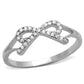 MATS259 - Rhodium 925 Sterling Silver Ring with AAA Grade CZ  in Clear