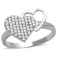 MATS260 - Rhodium 925 Sterling Silver Ring with AAA Grade CZ  in Clear