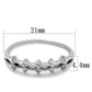 MATS262 - Rhodium 925 Sterling Silver Ring with AAA Grade CZ  in Clear