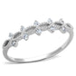 MATS262 - Rhodium 925 Sterling Silver Ring with AAA Grade CZ  in Clear