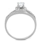 MATS263 - Rhodium 925 Sterling Silver Ring with AAA Grade CZ  in Clear