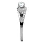 MATS263 - Rhodium 925 Sterling Silver Ring with AAA Grade CZ  in Clear