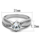 MATS264 - Rhodium 925 Sterling Silver Ring with AAA Grade CZ  in Clear