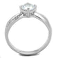 MATS264 - Rhodium 925 Sterling Silver Ring with AAA Grade CZ  in Clear