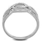 MATS266 - Rhodium 925 Sterling Silver Ring with AAA Grade CZ  in Clear