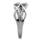 MATS266 - Rhodium 925 Sterling Silver Ring with AAA Grade CZ  in Clear