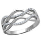 MATS266 - Rhodium 925 Sterling Silver Ring with AAA Grade CZ  in Clear