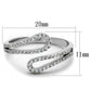 MATS267 - Rhodium 925 Sterling Silver Ring with AAA Grade CZ  in Clear