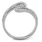 MATS267 - Rhodium 925 Sterling Silver Ring with AAA Grade CZ  in Clear