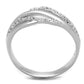 MATS268 - Rhodium 925 Sterling Silver Ring with AAA Grade CZ  in Clear