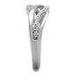 MATS268 - Rhodium 925 Sterling Silver Ring with AAA Grade CZ  in Clear