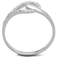 MATS269 - Rhodium 925 Sterling Silver Ring with AAA Grade CZ  in Clear