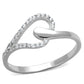 MATS269 - Rhodium 925 Sterling Silver Ring with AAA Grade CZ  in Clear