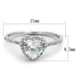 MATS270 - Rhodium 925 Sterling Silver Ring with AAA Grade CZ  in Clear