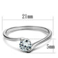 MATS272 - Rhodium 925 Sterling Silver Ring with AAA Grade CZ  in Clear