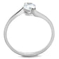 MATS272 - Rhodium 925 Sterling Silver Ring with AAA Grade CZ  in Clear