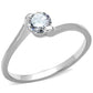 MATS272 - Rhodium 925 Sterling Silver Ring with AAA Grade CZ  in Clear