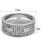 MATS273 - Rhodium 925 Sterling Silver Ring with AAA Grade CZ  in Clear