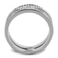 MATS273 - Rhodium 925 Sterling Silver Ring with AAA Grade CZ  in Clear