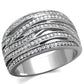 MATS274 - Rhodium 925 Sterling Silver Ring with AAA Grade CZ  in Clear