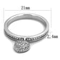 MATS275 - Rhodium 925 Sterling Silver Ring with AAA Grade CZ  in Clear