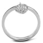 MATS275 - Rhodium 925 Sterling Silver Ring with AAA Grade CZ  in Clear