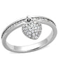 MATS275 - Rhodium 925 Sterling Silver Ring with AAA Grade CZ  in Clear