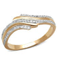 MATS277 - Rose Gold + Rhodium 925 Sterling Silver Ring with AAA Grade CZ  in Clear