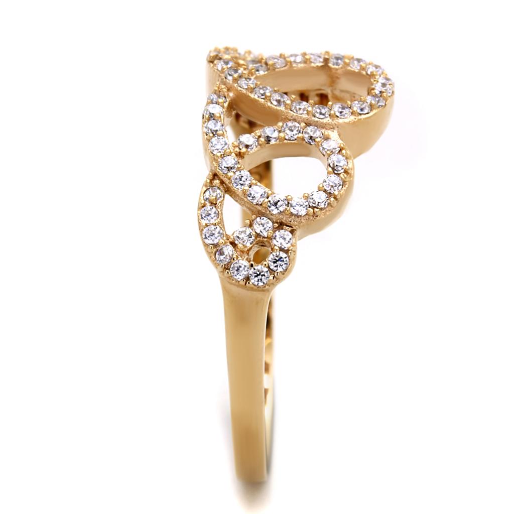 MATS279 - Rose Gold 925 Sterling Silver Ring with AAA Grade CZ  in Clear