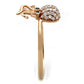 MATS282 - Rose Gold 925 Sterling Silver Ring with AAA Grade CZ  in Black Diamond