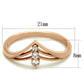 MATS283 - Rose Gold 925 Sterling Silver Ring with AAA Grade CZ  in Clear